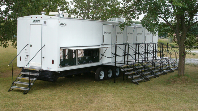 Exterior Handwash. Shower Trailer with Exterior Handwash.
